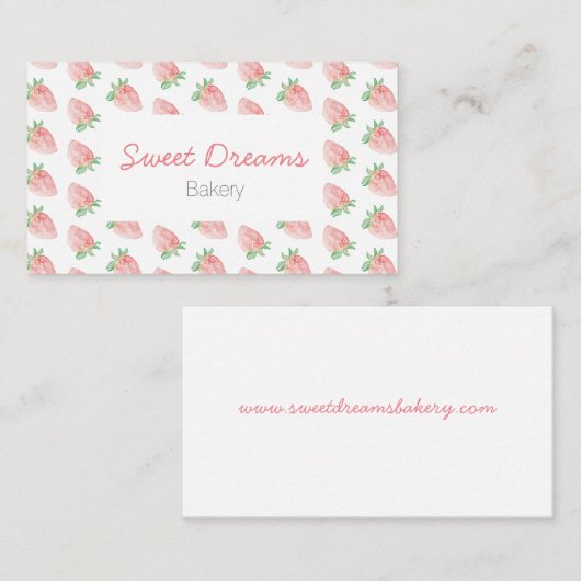 Strawberry card visitekaartje (Voorkant / Achterkant)