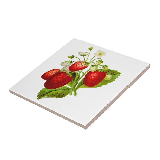 Strawberry Ceramic Tile Tegeltje (Zijkant)