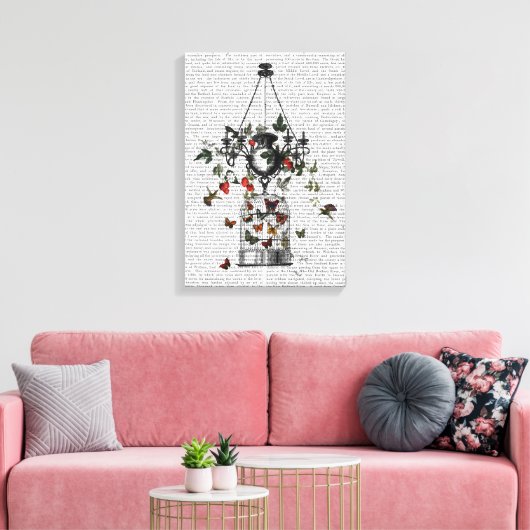 Strawberry Chandelier Canvas Afdruk (Insitu (Woonkamer))