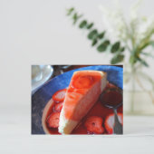 Strawberry Cheese Cake Recipcard Briefkaart (Staand voorkant)