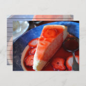 Strawberry Cheese Cake Recipcard Briefkaart (Voorkant / Achterkant)