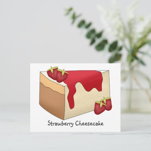 Strawberry Cheesecake Recipcard Briefkaart (Staand voorkant)