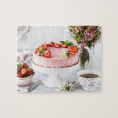 Strawberry Cheesecake Tea Party Flowers Legpuzzel (Horizontaal)