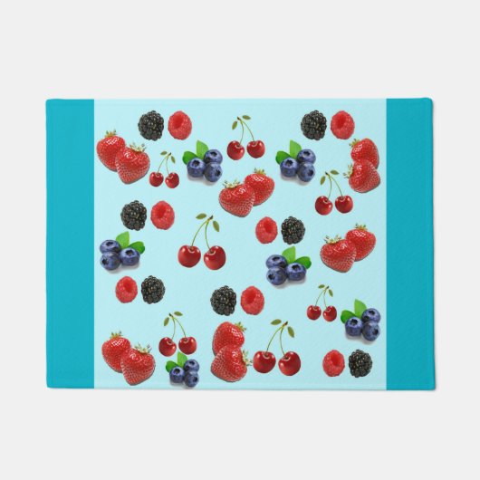 Strawberry cherry blue rasp Black berry Deuren Mat (Voorkant)