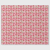Strawberry Cherry Fruit Pattern Cute Gift Cadeaupapier (Vlak)