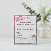 Strawberry Chocolate Sundae Sjabloon Kaart (Staand voorkant)