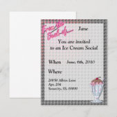 Strawberry Chocolate Sundae Sjabloon Kaart (Voorkant / Achterkant)