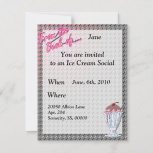 Strawberry Chocolate Sundae Sjabloon Kaart