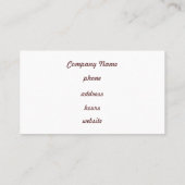 Strawberry Chocolate Visitekaartje (Achterkant)