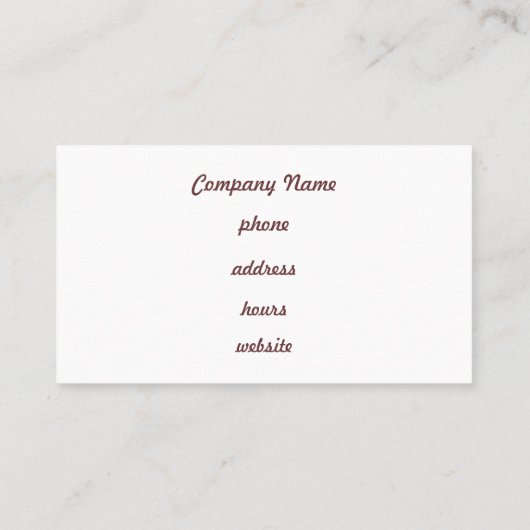 Strawberry Chocolate Visitekaartje (Achterkant)