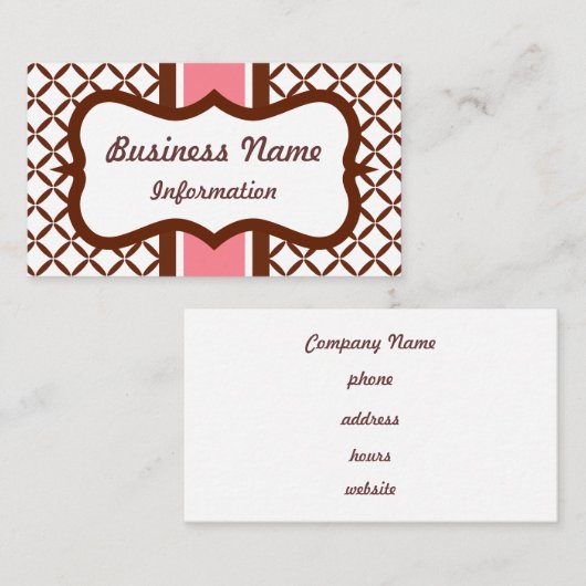 Strawberry Chocolate Visitekaartje (Voorkant / Achterkant)