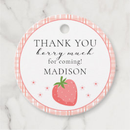 Strawberry Circle Favor Tag Dank u Berry Much Bedankjes Labels