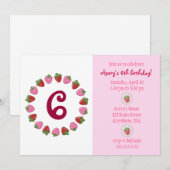 Strawberry Circle Invitation Kaart (Voorkant / Achterkant)