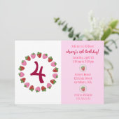 Strawberry Circle Invitation Kaart (Staand voorkant)