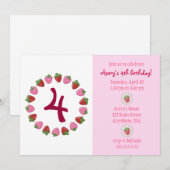 Strawberry Circle Invitation Kaart (Voorkant / Achterkant)