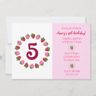 Strawberry Circle Invitation Kaart