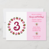 Strawberry Circle Invitation Kaart (Voorkant)