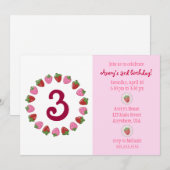 Strawberry Circle Invitation Kaart (Voorkant / Achterkant)