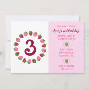 Strawberry Circle Invitation Kaart