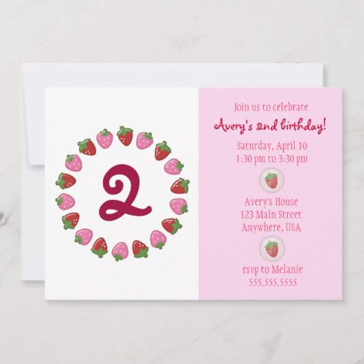 Strawberry Circle Invitation Kaart (Voorkant)