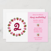 Strawberry Circle Invitation Kaart (Voorkant / Achterkant)
