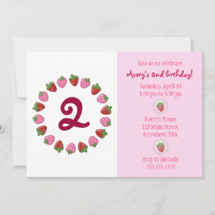 Strawberry Circle Invitation Kaart