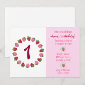 Strawberry Circle Invitation Kaart (Voorkant / Achterkant)
