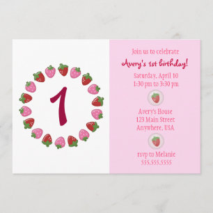 Strawberry Circle Invitation Kaart