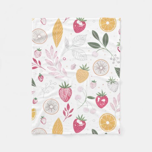 Strawberry Citrus Cozy Baby Fleece Blanket (Voorkant)