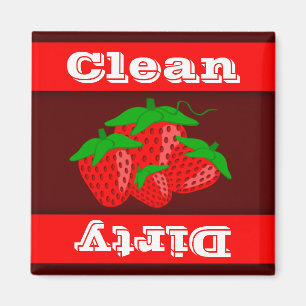 Strawberry Clean Dirty Indicator Afwasmachine Magn Magneet