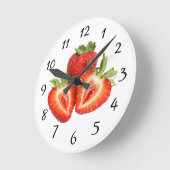 Strawberry Clock Ronde Klok (Hoek)