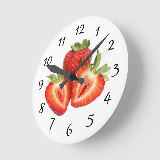 Strawberry Clock Ronde Klok (Hoek)