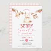 Strawberry Clothesline Sweet Baby Shower  Kaart (Voorkant / Achterkant)