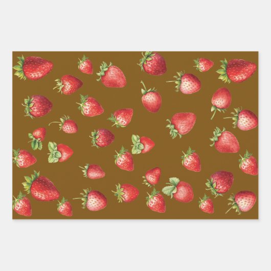 Strawberry Cocoa Stripes  Inpakpapier Vel (Voorkant 2)