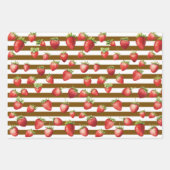 Strawberry Cocoa Stripes Inpakpapier Vel (Voorkant)
