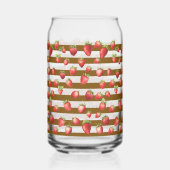 Strawberry Cocoa Stripes Personalize Blikvorm Glas (Achterkant)