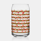 Strawberry Cocoa Stripes Personalize Blikvorm Glas (Rechts)