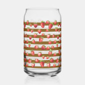 Strawberry Cocoa Stripes Personalize Blikvorm Glas (Links)