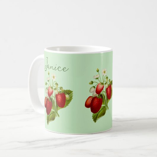 Strawberry Coffee Mok gepersonaliseerd op maat (Voorkant links)