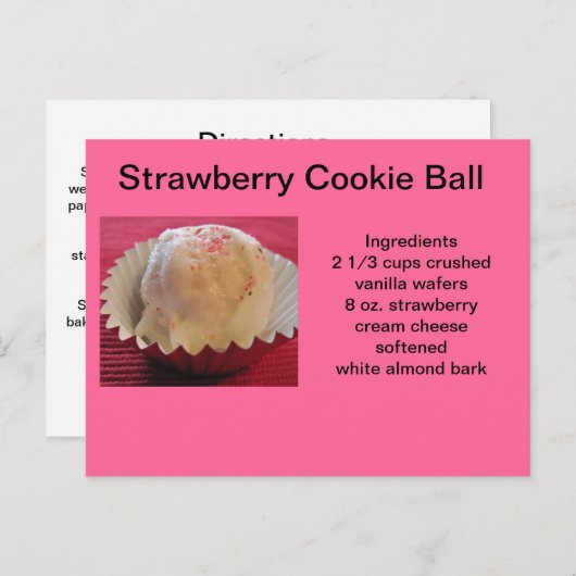 Strawberry Cookie Balls Briefkaart (Voorkant / Achterkant)