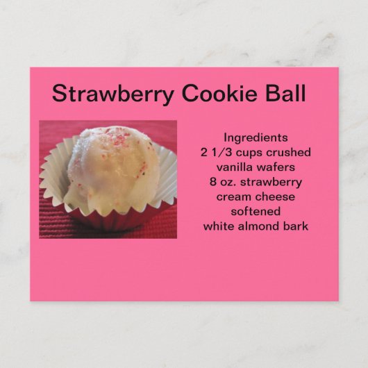 Strawberry Cookie Balls Briefkaart (Voorkant)
