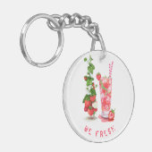 Strawberry Cool Drink Fruits Sleutelhanger Gift (Voorkant Links)