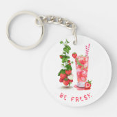 Strawberry Cool Drink Fruits Sleutelhanger Gift (Voorkant)