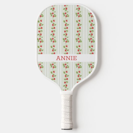 Strawberry Cottagecore Pickleball Paddle (Voorkant)