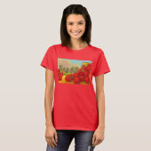 Strawberry Crate Art Retro T-shirt (Voorkant volledig)