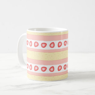 Strawberry Cream Cake Slice Pattern Koffiemok