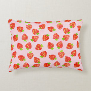 Strawberry Cream Pattern  Roze Rood Accent Kussen
