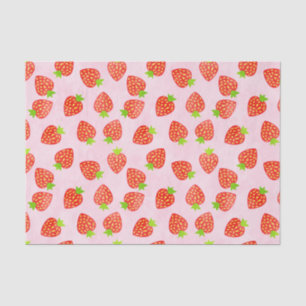 Strawberry Cream Pattern  Roze Rood Tissuepapier