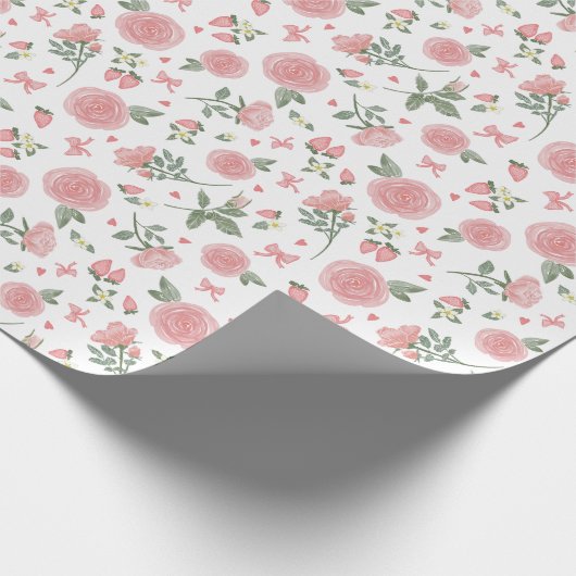 Strawberry Crush Gift Wrap Cadeaupapier (Hoek)