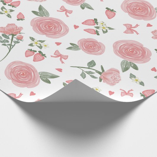 Strawberry Crush Gift Wrap Cadeaupapier (Hoek)